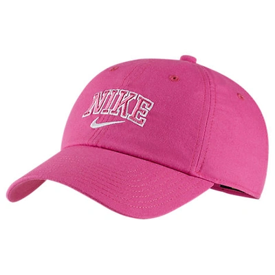 Nike Sportswear H86 Varsity Adjustable Back Hat In Pink 100% Cotton/twill