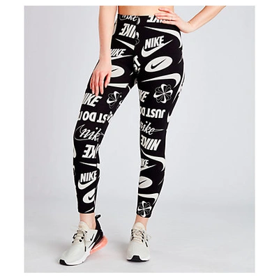 Nike Women's Sportswear Leg-a-see Print Logo Leggings In Black