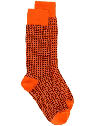 Marni Houndstooth Socks In Jqr17 Carrot 