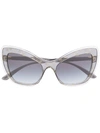 DOLCE & GABBANA DOLCE & GABBANA EYEWEAR LOGO CAT EYE SUNGLASSES - GREY