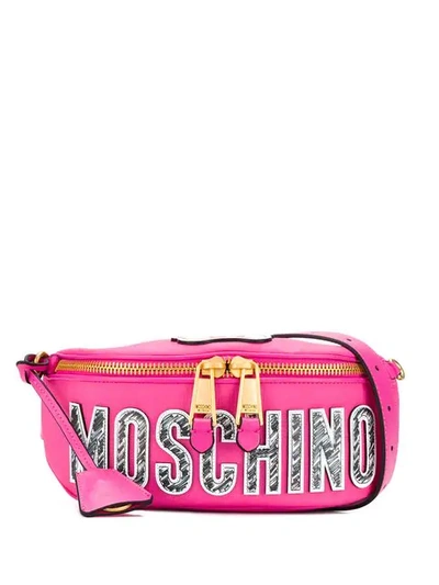 Moschino Teddy Bear Brushstroke Belt Bag - 粉色 In Pink