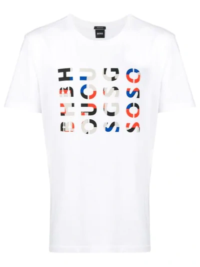 Hugo Boss Logo Print T-shirt In White