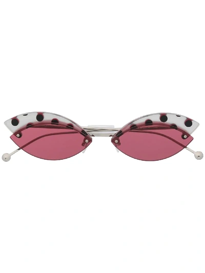 Fendi Eyewear Polka Dot Sunglasses - Grau In Grey