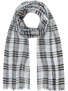 Burberry Vintage Check Lightweight Wool Silk Scarf In Blue