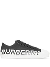BURBERRY BURBERRY LOGO印花双色板鞋 - 黑色