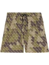 BURBERRY MONOGRAM PRINT DRAWCORD SWIM SHORTS