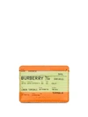 BURBERRY BURBERRY TRAIN TICKET PRINT LEATHER CARD CASE - ORANGE