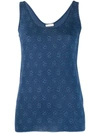 ETRO ETRO PAISLEY EMBROIDERED TANK TOP - BLUE