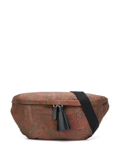 Etro Paisley Print Belt Bag In Brown