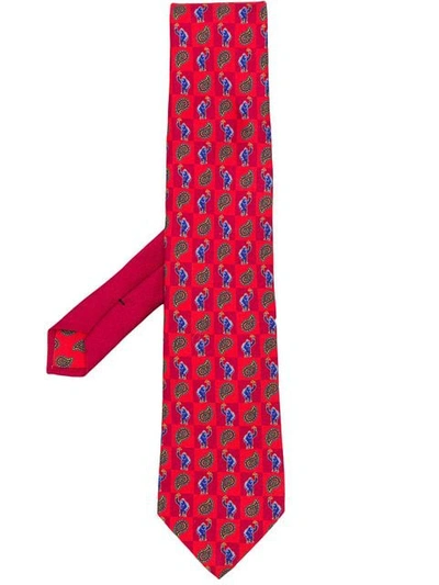 Etro Printed Tie In Red