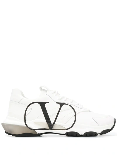 Valentino Garavani Logo-detail Leather Sneakers In White