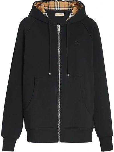 Burberry Jersey-kapuzenpullover Mit Vintage-check In Black