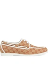 GUCCI GG CANVAS BOAT SHOES