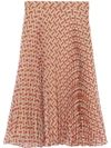 BURBERRY MONOGRAM PRINT PLEATED SKIRT