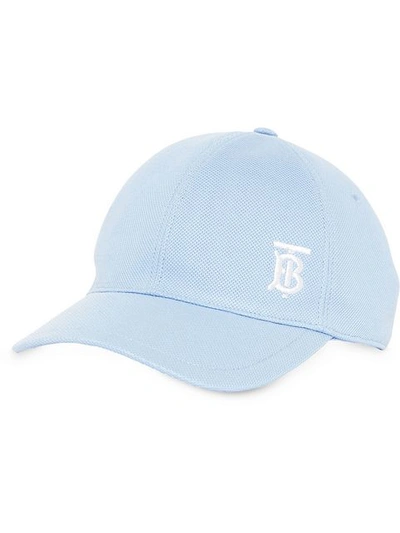 Burberry Blue Women's Blue Monogram Baseball Cap In Pale Blue
