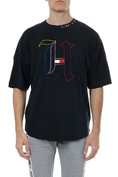Tommy Hilfiger Black Cotton Lewis Hamilton Monogram T shirt ModeSens