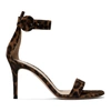 GIANVITO ROSSI GIANVITO ROSSI BROWN AND BLACK LEOPARD PORTOFINO SANDALS