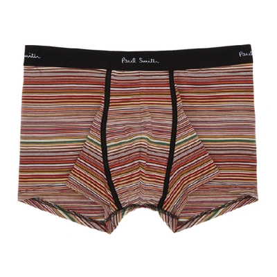 Paul Smith Striped Stretch-cotton Boxer Briefs In Multi-colored