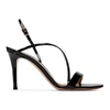 Gianvito Rossi Black Patent Manhattan Strappy 85 Sandals