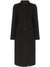 Givenchy High-collar Button-front Coat In Black