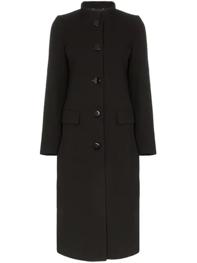 Givenchy High-collar Button-front Coat In Black