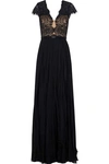 CATHERINE DEANE NESSIE SATIN-TRIMMED LACE AND SILK-CHIFFON GOWN,3074457345620378694