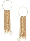 BURBERRY Chain Detail Gold-plated Hoop Earrings