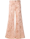 ETRO ETRO BAROQUE PRINT FLARED JEANS - PINK