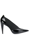Givenchy Croc-effect Leather And Elastic Pumps In Black