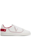 Valentino Backnet Leather Sneakers In White