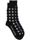 Alexander Mcqueen Skull Motif Socks In Black