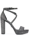 MICHAEL MICHAEL KORS CHARLIZE PLATFORM GLITTER SANDALS