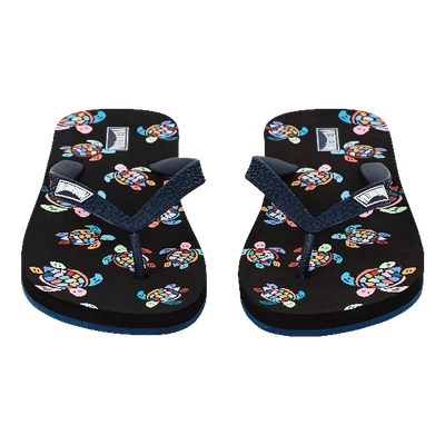 Vilebrequin Men Flip Flop Over The Rainbow Turtles In Black