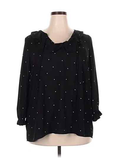Pre-owned 19 Cooper 3/4 Sleeve Blouse In Black