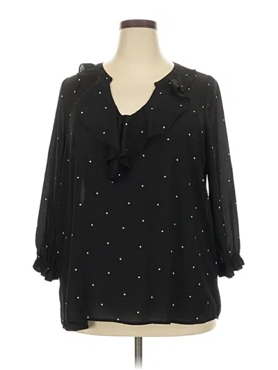 Pre-owned 19 Cooper 3/4 Sleeve Blouse In Black