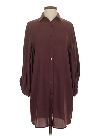 Pre-owned 19 Cooper 3/4 Sleeve Blouse In Burgundy