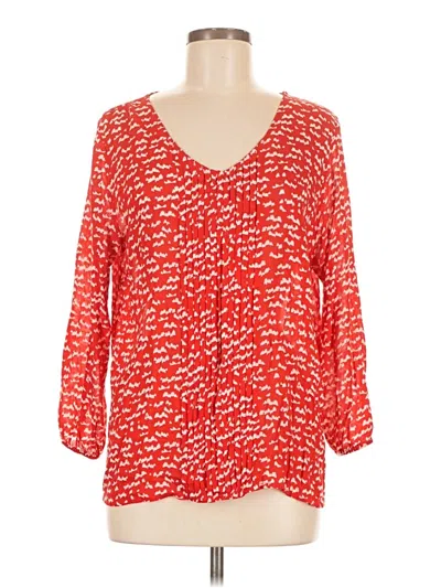 Pre-owned 19 Cooper 3/4 Sleeve Blouse In Red