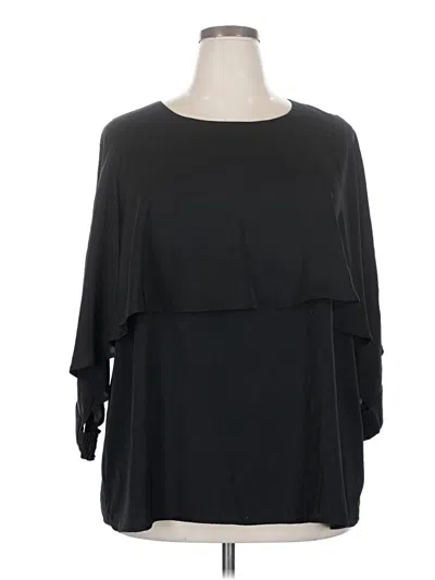 Pre-owned 19 Cooper 3/4 Sleeve Top Black Cold Shoulder Neckline Tops