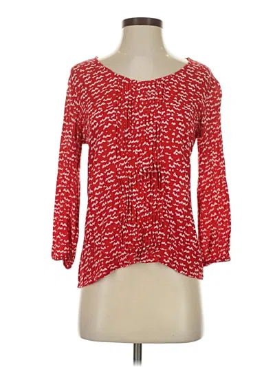 Pre-owned 19 Cooper 3/4 Sleeve Top Red Boatneck Tops