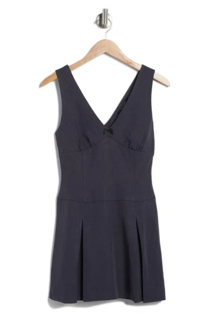 19 Cooper Pleated Sleeveless Minidress In Charcoal Grey