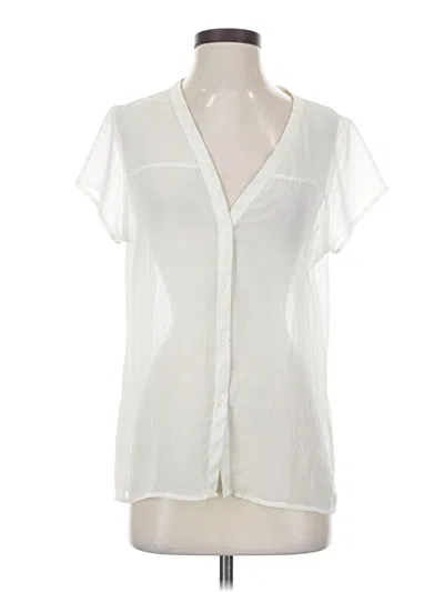 Pre-owned 19 Cooper Short Sleeve Blouse In White