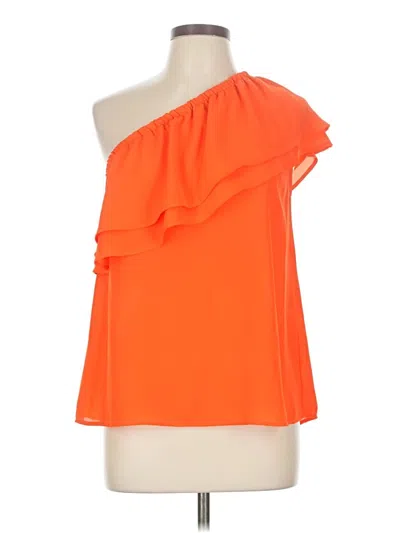 Pre-owned 19 Cooper Sleeveless Top Orange One Shoulder Neckline Tops