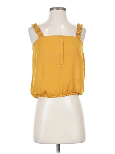 Pre-owned 19 Cooper Tank Top Yellow Strapless Neckline Tops