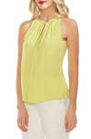 VINCE CAMUTO RUMPLED SATIN KEYHOLE TOP,9138011
