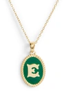 ARGENTO VIVO ARGENTO VIVO INITIAL GREEN PENDANT NECKLACE,826277GGRJ