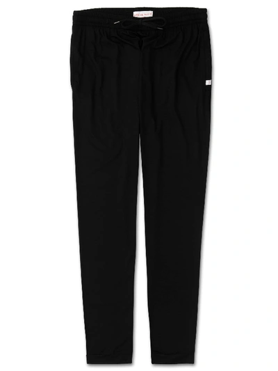 Derek Rose Men's Track Pants Basel Micro Modal Stretch Black