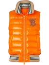 BURBERRY ICON STRIPE DETAIL DOWN-FILLED PUFFER GILET
