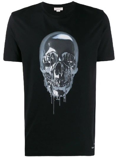 Alexander Mcqueen Metallic Skull Print T-shirt - Black
