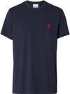 Burberry Logo-embroidered Cotton-jersey T-shirt In Blue