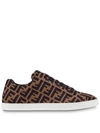 Fendi Ff Motif Mesh Sneakers In Brown ,black